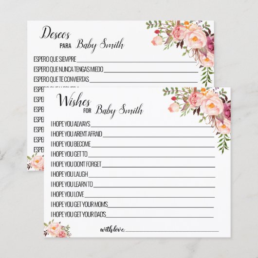 Vereist de nieuwe babyroze douchekaart (Voorkant / Achterkant)