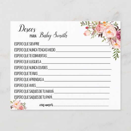 Vereist de nieuwe babyroze douchekaart (Achterkant)