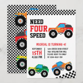 Vereist de Raceauto 4de van de vier Snelheidsmonst Kaart (Voorkant / Achterkant)