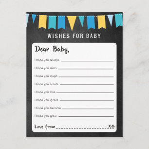 Vereist een Baby Chalkboard Baby shower-gamekaart Kaart