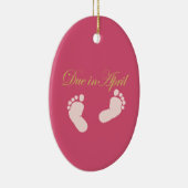 Vereist in april Baby Feet Design Keramisch Ornament (Rechts)