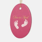 Vereist in april Baby Feet Design Keramisch Ornament (Links)