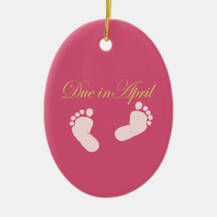 Vereist in april Baby Feet Design Keramisch Ornament