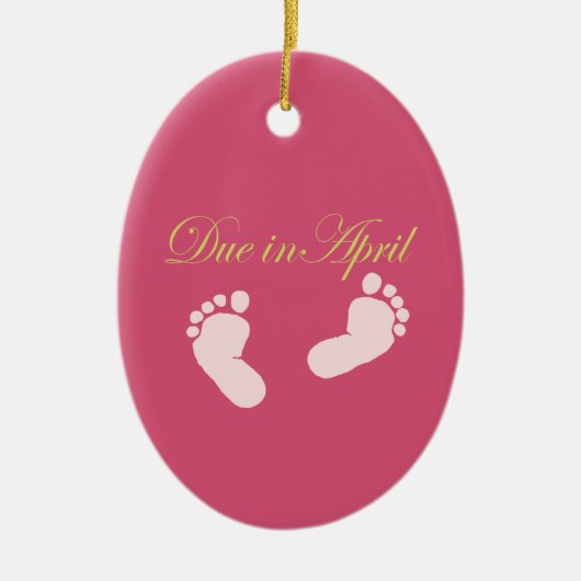 Vereist in april Baby Feet Design Keramisch Ornament (Voorkant)