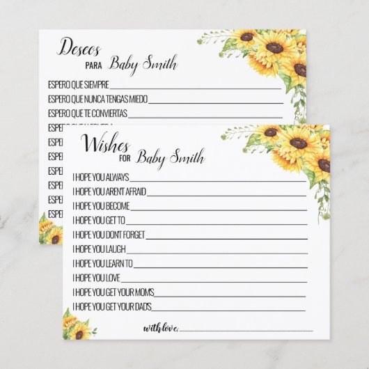 Vereist nieuwe babyzonnebloempaart (Voorkant / Achterkant)