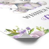 Vereist Paarse Lila Elephant Shower voor Baby Girl Poster (Hoek)