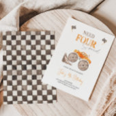 Vereist VIER Snelheid Oranje Monster Truck Invitat Kaart