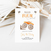 Vereist VIER Snelheid Oranje Monster Truck Invitat Kaart