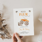 Vereist VIER Snelheid Oranje Monster Truck Invitat Kaart