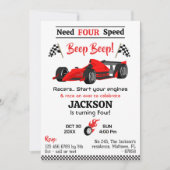 Vereist vier snelheid rode race sportwagen 4e verj kaart (Voorkant)