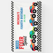 Vereist vier Snelheidsmonster Truck Race 4e Verjaa Spandoek (Verticaal)