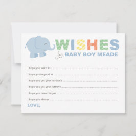 Vereist voor Baby Boy Blue Colorful Oerwoud Animal Advieskaart
