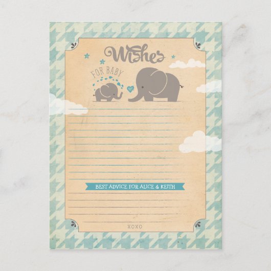 Vereist voor Baby Boy - Elephant Advice Kaarten (Voorkant)
