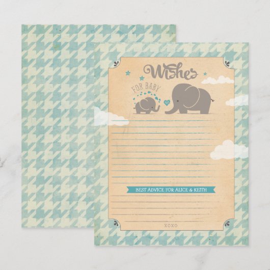 Vereist voor Baby Boy - Elephant Advice Kaarten (Voorkant / Achterkant)