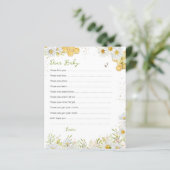 Vereist voor Baby Kaart Bumblebee bij Gele Shower (Staand voorkant)