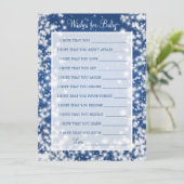 Vereist voor Baby shower Winter Sparkle Blue Advieskaart (Staand voorkant)