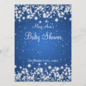 Vereist voor Baby shower Winter Sparkle Blue Advieskaart (Achterkant)