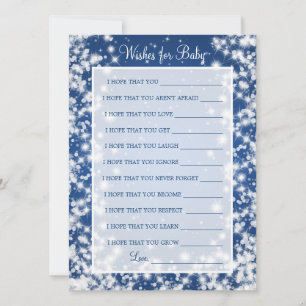 Vereist voor Baby shower Winter Sparkle Blue Advieskaart