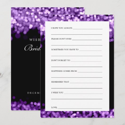 Vereist voor bruin en bruin Paars licht Advieskaart (Voorkant / Achterkant)