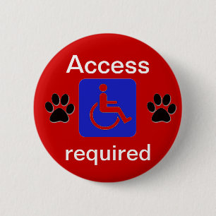 vereiste toegang tot een met een servicehond uitge ronde button 5,7 cm