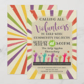 vereiste vrijwilligers ,  uitnodiging carnaval (Voorkant / Achterkant)