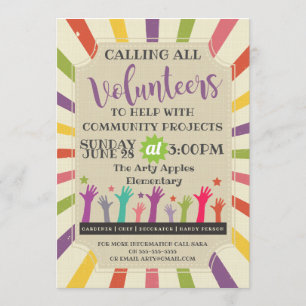 vereiste vrijwilligers ,  uitnodiging carnaval