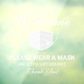 Vereisten voor wit masker bevestigen Business Welc Raamsticker (Vel 3)