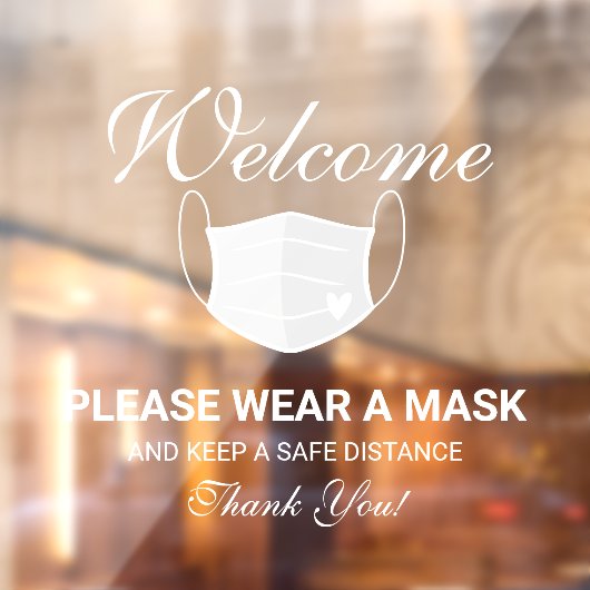 Vereisten voor wit masker bevestigen Business Welc Raamsticker (Vel 2)