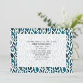 Veren Bladeren Blauw Algemeen Bruikbaar Feestje Kaart (Staand voorkant)