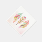 veren boho papier servetten roze goud meisje wild (Hoek)
