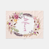 Veren Boho waterverf op maat gemaakte deken (Voorkant (Horizontaal))