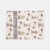 Veren Boho waterverf op maat gemaakte deken (Voorkant (Horizontaal))