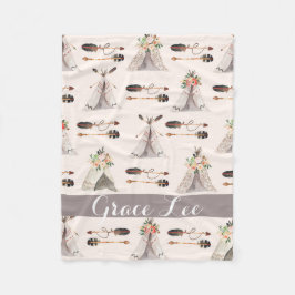 Veren Boho waterverf op maat gemaakte deken