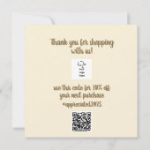  veren Dank u korting Feestdagenkaart (Achterkant)