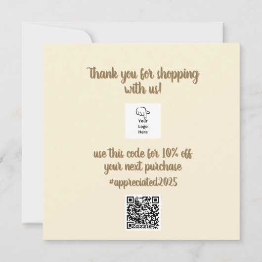  veren Dank u korting Feestdagenkaart (Achterkant)