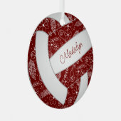 veren doedels maroon white volleyball metalen ornament (Voorkant Rechts)