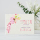 Veren en bloemen Dank je kaarten (Staand voorkant)