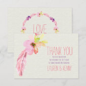 Veren en bloemen Dank je kaarten (Voorkant / Achterkant)