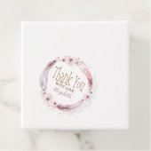 Veren en bloemen krans bedankjes labels (In situ)