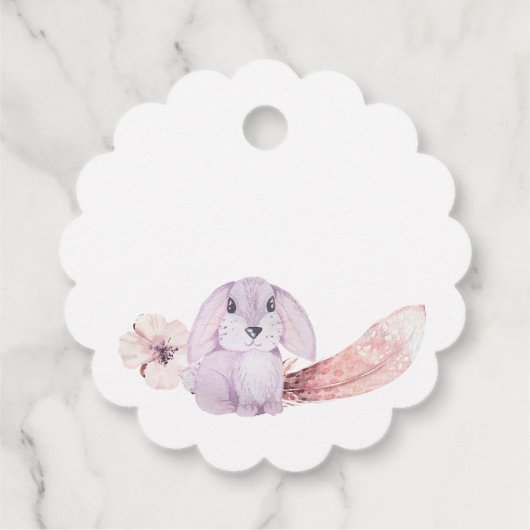 Veren en bloemen krans bedankjes labels (Achterkant)