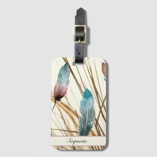 Veren en gras, aanpasbaar bagagelabel (Voorkant (verticaal))