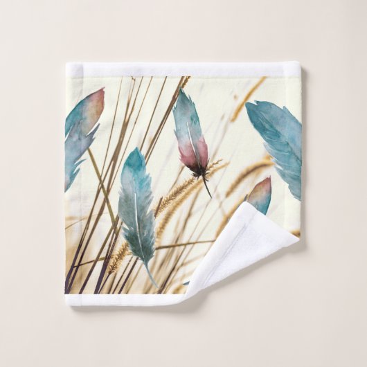 Veren en gras bad handdoek (Wasdoekje)