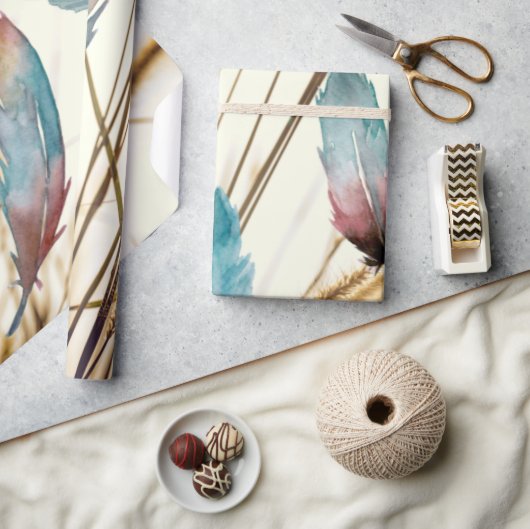 Veren en gras cadeaupapier (Crafts)