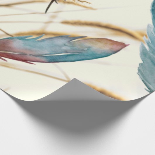 Veren en gras cadeaupapier (Hoek)