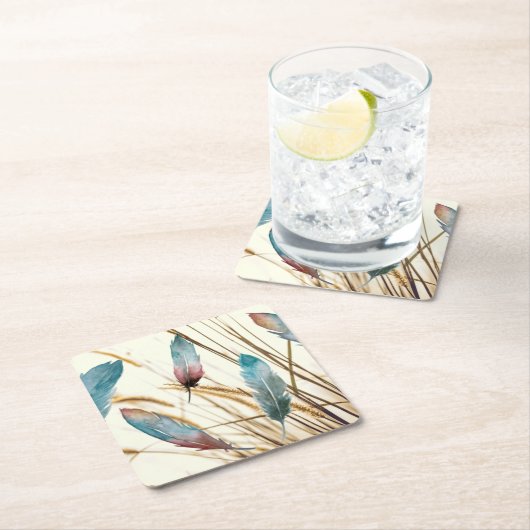 Veren en gras kartonnen onderzetters (Insitu)