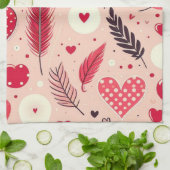 Veren en harten romantisch theedoek (Gevouwen)