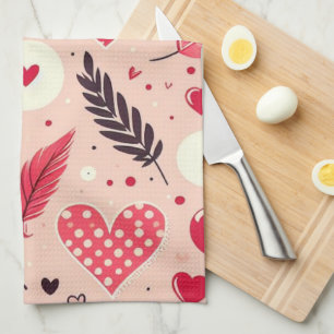 Veren en harten romantisch theedoek