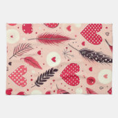 Veren en harten romantisch theedoek (Horizontaal)