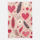 Veren en harten romantisch theedoek (Verticaal)