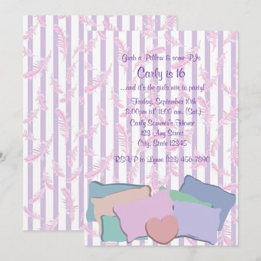 Veren en Kussens / Verjaardag Kaart (Voorkant / Achterkant)